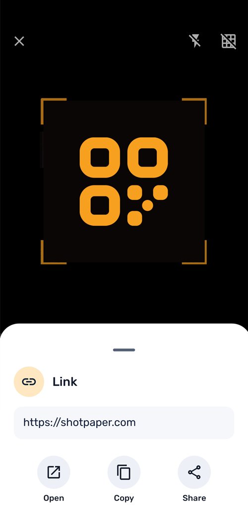 Reading QR codes and barcodes in ShotPaper